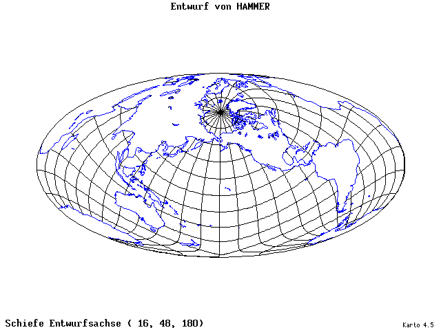 Hammer's Projection - 16°E, 48°N, 180° - wide