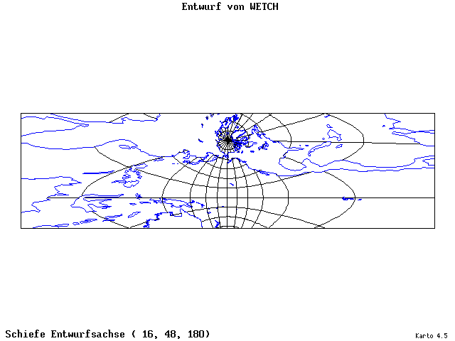 Wetch's Projection - 16°E, 48°N, 180° - wide